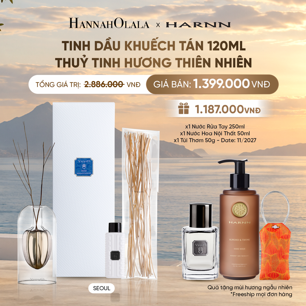  TINH DẦU KHUẾCH TÁN 120ML THUỶ TINH HƯƠNG THIÊN NHIÊN THƯ GIÃN KHÔNG GIAN SỐNG 