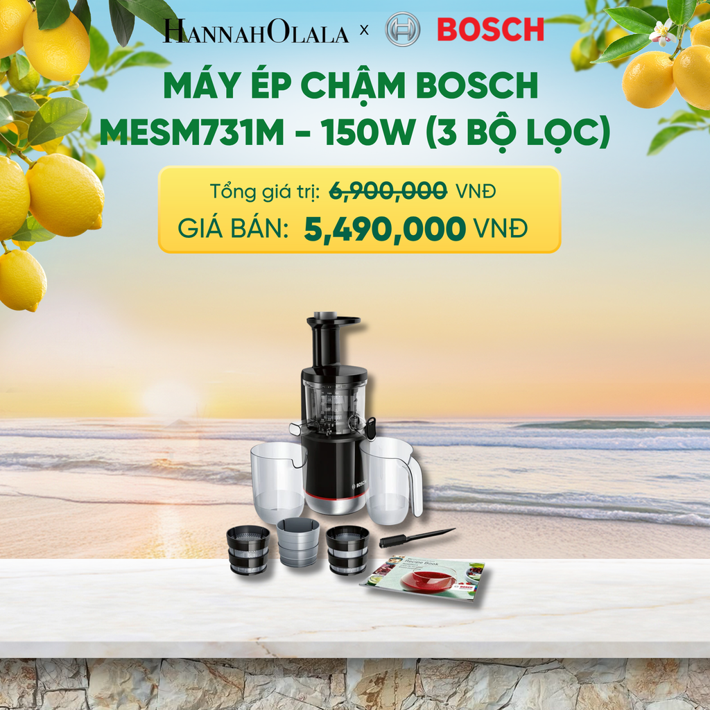  MÁY ÉP CHẬM BOSCH MESM731M - 150W (3 BỘ LỌC) - A2387 