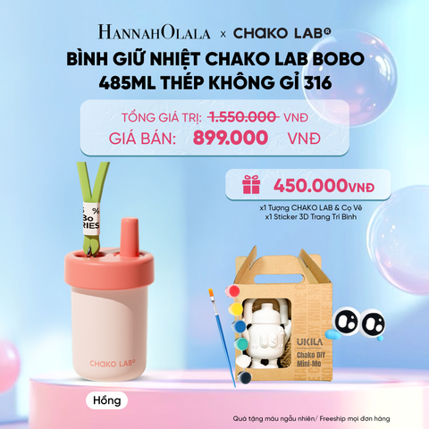  BÌNH GIỮ NHIỆT CHAKO LAB BOBO 485ML THÉP KHÔNG GỈ 316 