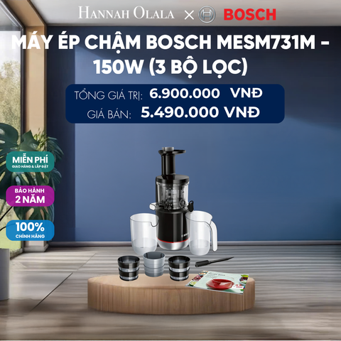  MÁY ÉP CHẬM BOSCH MESM731M - 150W (3 BỘ LỌC) 