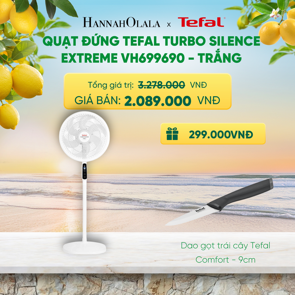  QUẠT ĐỨNG TEFAL TURBO SILENCE EXTREME VH699690 - TRẮNG 