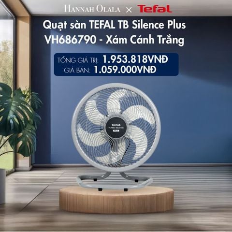  M213_DEAL 13.3: QUẠT SÀN TEFAL TB SILENCE PLUS VH686790 - XÁM CÁNH TRẮNG 