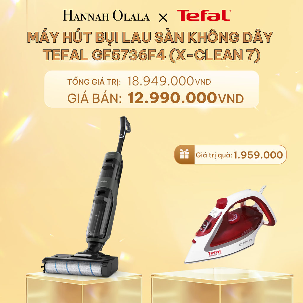  C452_DEAL 16: MÁY HÚT BỤI LAU SÀN KHÔNG DÂY TEFAL GF5736F4 (X-CLEAN 7) 
