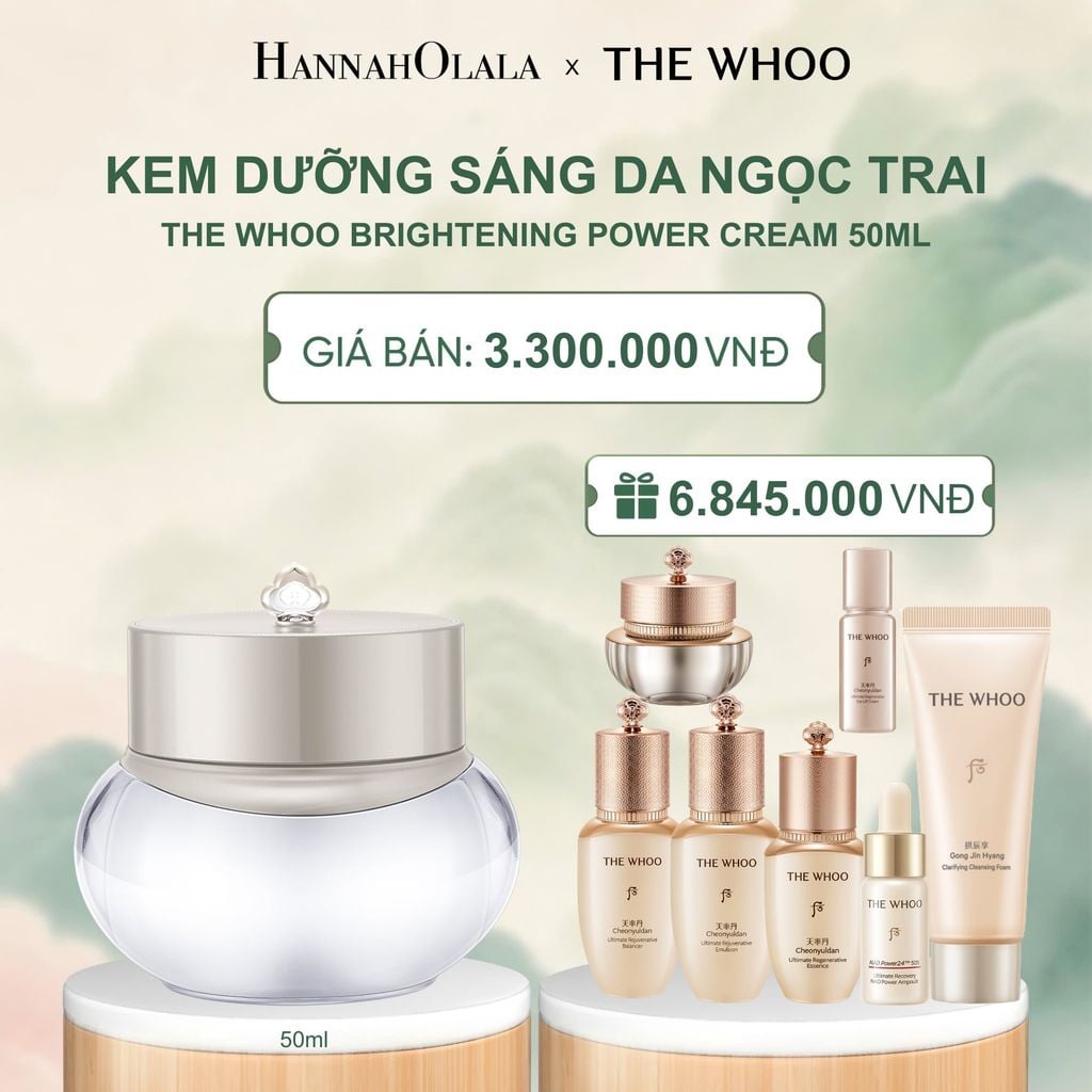  KEM DƯỠNG TRẮNG NGỌC TRAI THE WHOO BRIGHTENING POWER CREAM 50ML - A1098 