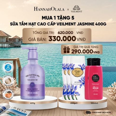  SỮA TẮM HẠT VEILMENT NATURAL SPA JASMINE DEAD SEA SALT 400G _ DEAL 42_ D309 