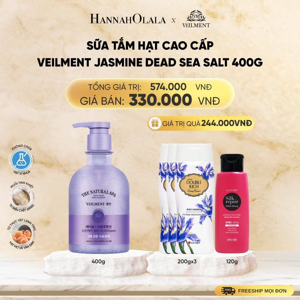  SỮA TẮM HẠT CAO CẤP VEILMENT SPA 400G - DEAL 5 