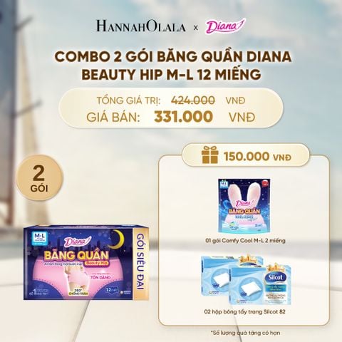  COMBO 2 GÓI BĂNG QUẦN DIANA BEAUTY HIP M-L 12 MIẾNG - DEAL 7 - A393 
