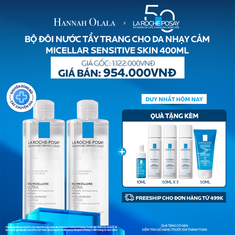  DEAL 1: BỘ ĐÔI NƯỚC TẨY TRANG CHO DA NHẠY CẢM MICELLAR SENSITIVE SKIN 400ML 
