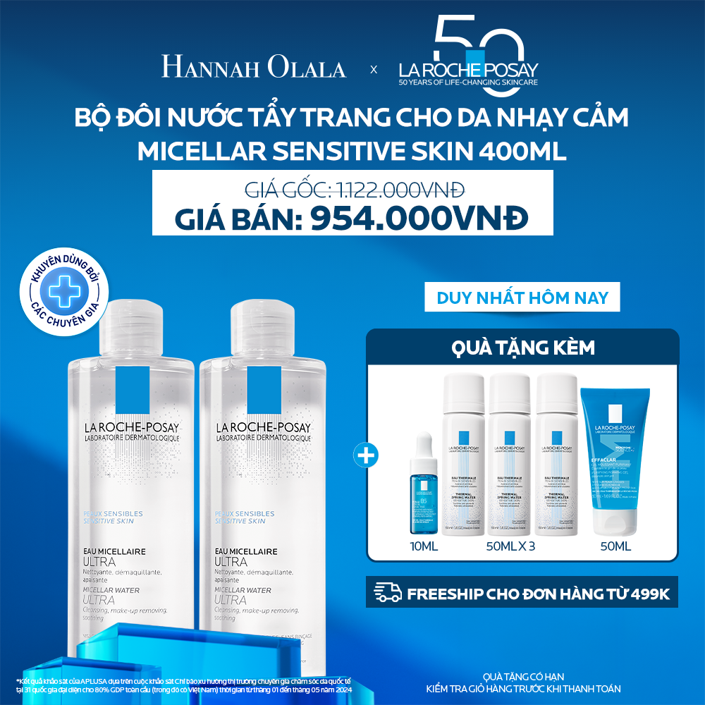  DEAL 1: BỘ ĐÔI NƯỚC TẨY TRANG CHO DA NHẠY CẢM MICELLAR SENSITIVE SKIN 400ML 