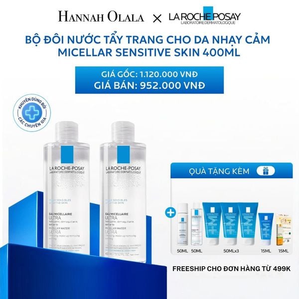 C18_DEAL 11: BỘ ĐÔI NƯỚC TẨY TRANG CHO DA NHẠY CẢM MICELLAR SENSITIVE SKIN 400ML 