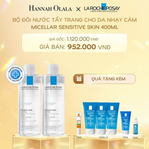  B472:_DEAL 11: BỘ ĐÔI NƯỚC TẨY TRANG CHO DA NHẠY CẢM MICELLAR SENSITIVE SKIN 400ML 
