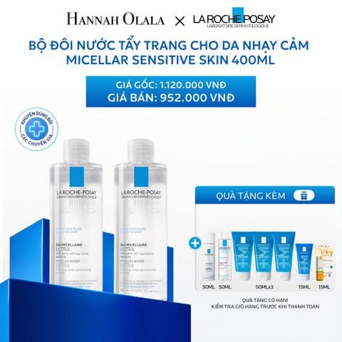  C18_DEAL 11: BỘ ĐÔI NƯỚC TẨY TRANG CHO DA NHẠY CẢM MICELLAR SENSITIVE SKIN 400ML 