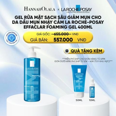  GEL RỬA MẶT SẠCH SÂU CHO DA DẦU MỤN EFFACLAR FOAMING GEL 400ML - DEAL 4: 