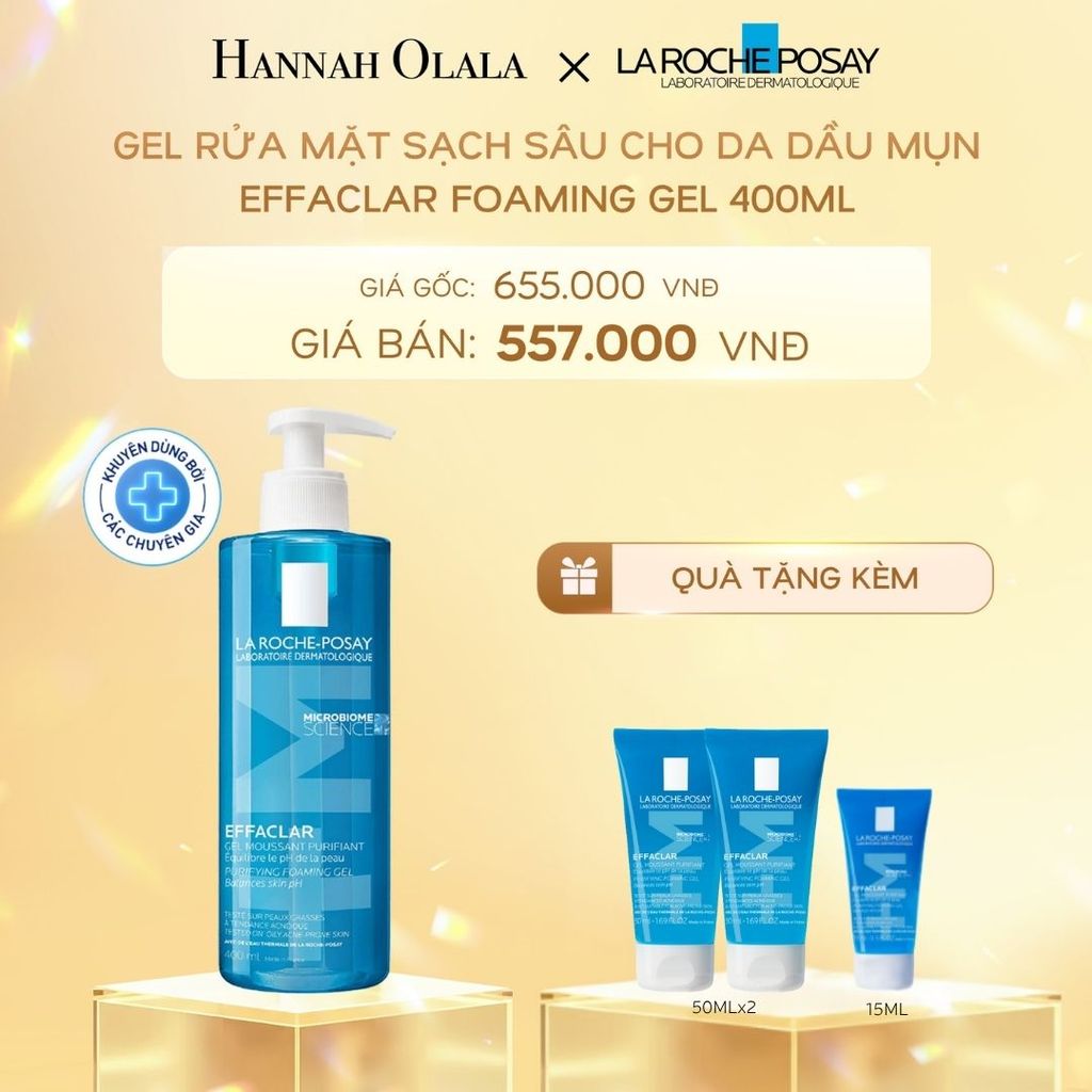  C11_DEAL 5: GEL RỬA MẶT SẠCH SÂU CHO DA DẦU MỤN EFFACLAR FOAMING GEL 400ML 