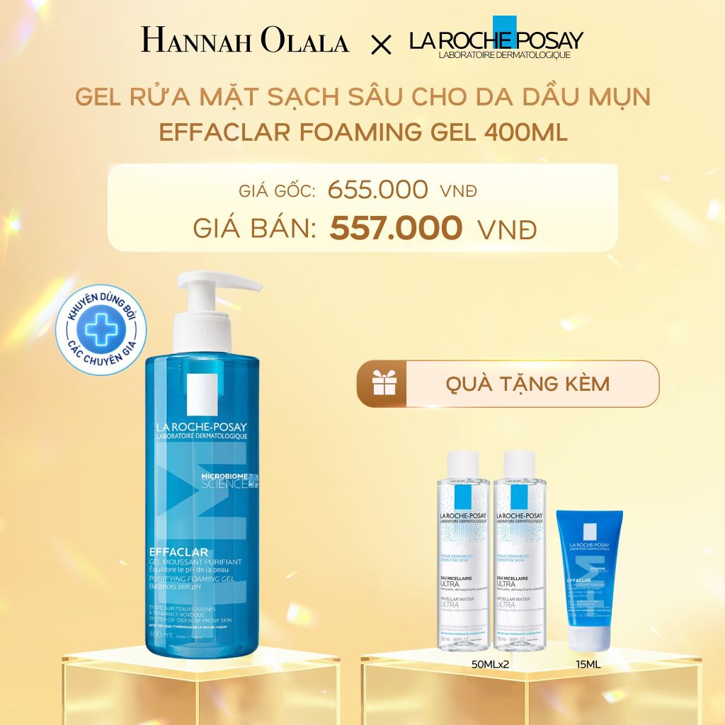  C11_DEAL 5: GEL RỬA MẶT SẠCH SÂU CHO DA DẦU MỤN EFFACLAR FOAMING GEL 400ML 
