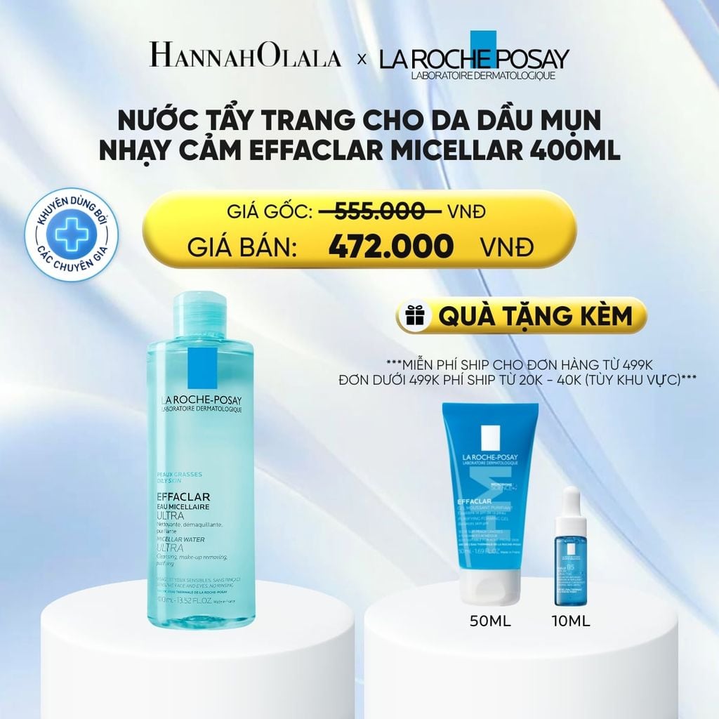  NƯỚC TẨY TRANG CHO DA DẦU MỤN NHẠY CẢM EFFACLAR MICELLAR 400ML - DEAL 3: 