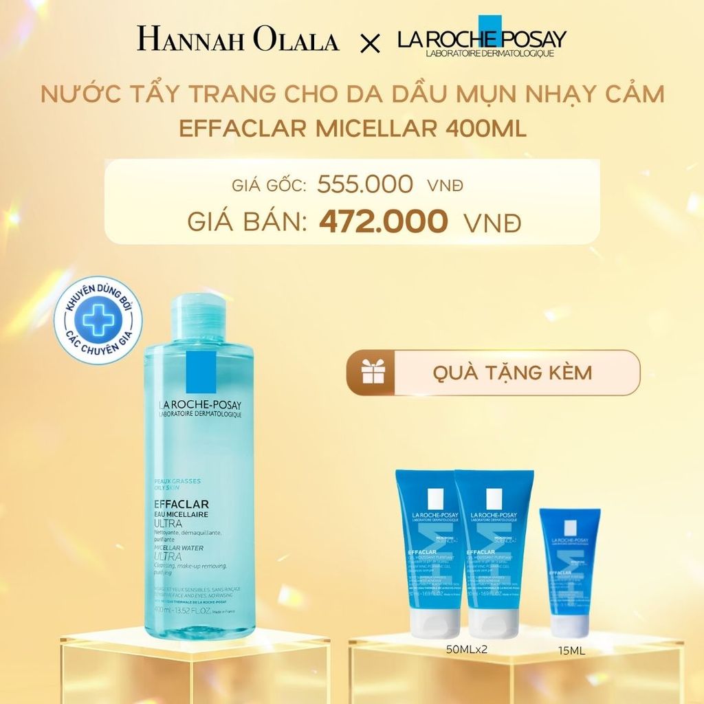  C10_DEAL 4: NƯỚC TẨY TRANG CHO DA DẦU MỤN NHẠY CẢM EFFACLAR MICELLAR 400ML 
