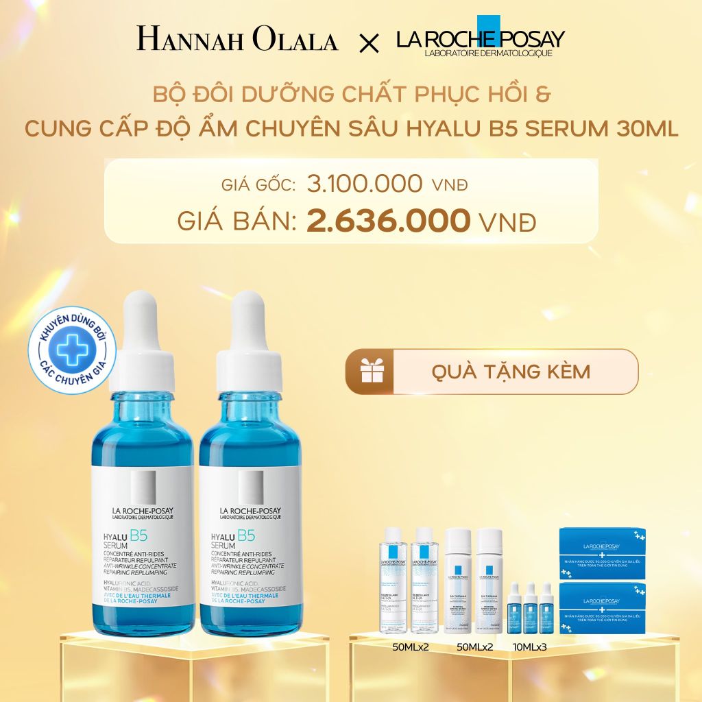  DEAL 13: BỘ ĐÔI DƯỠNG CHẤT PHỤC HỒI & CUNG CẤP ĐỘ ẨM CHUYÊN SÂU HYALU B5 SERUM 30ML 