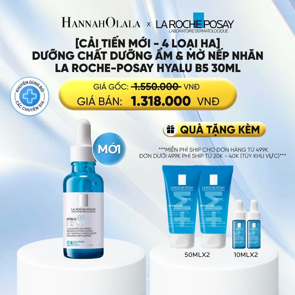  DƯỠNG CHẤT PHỤC HỒI & CUNG CẤP ĐỘ ẨM CHUYÊN SÂU HYALU B5 SERUM 30ML
([CẢI TIẾN MỚI - 4 LOẠI HA])
 - DEAL 7: 