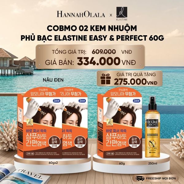  COBMO 02 KEM NHUỘM PHỦ BẠC ELASTINE EASY & PERFECT 60G _ DEAL 15_ D1570 
