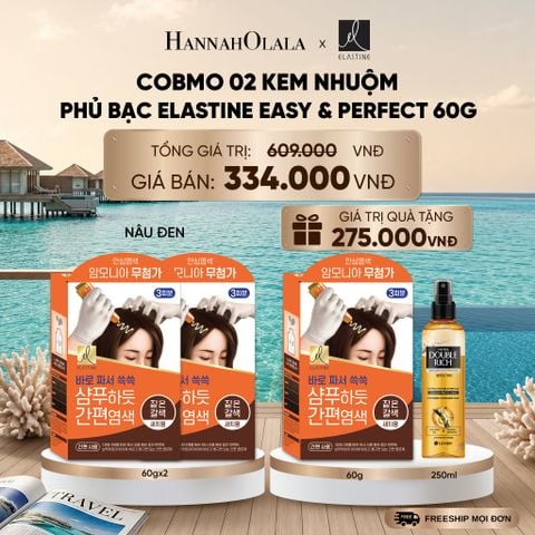  COBMO 02 KEM NHUỘM PHỦ BẠC ELASTINE EASY & PERFECT 60G _ DEAL 15_ D1570 