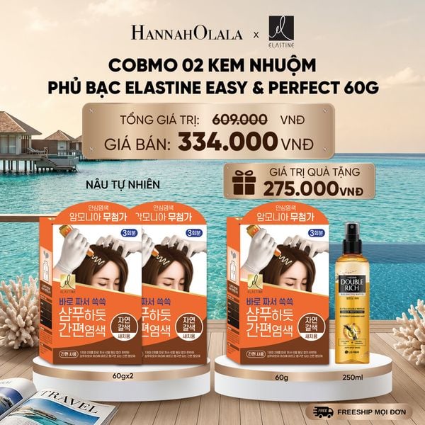  COBMO 02 KEM NHUỘM PHỦ BẠC ELASTINE EASY & PERFECT 60G _ DEAL 15_ D1570 