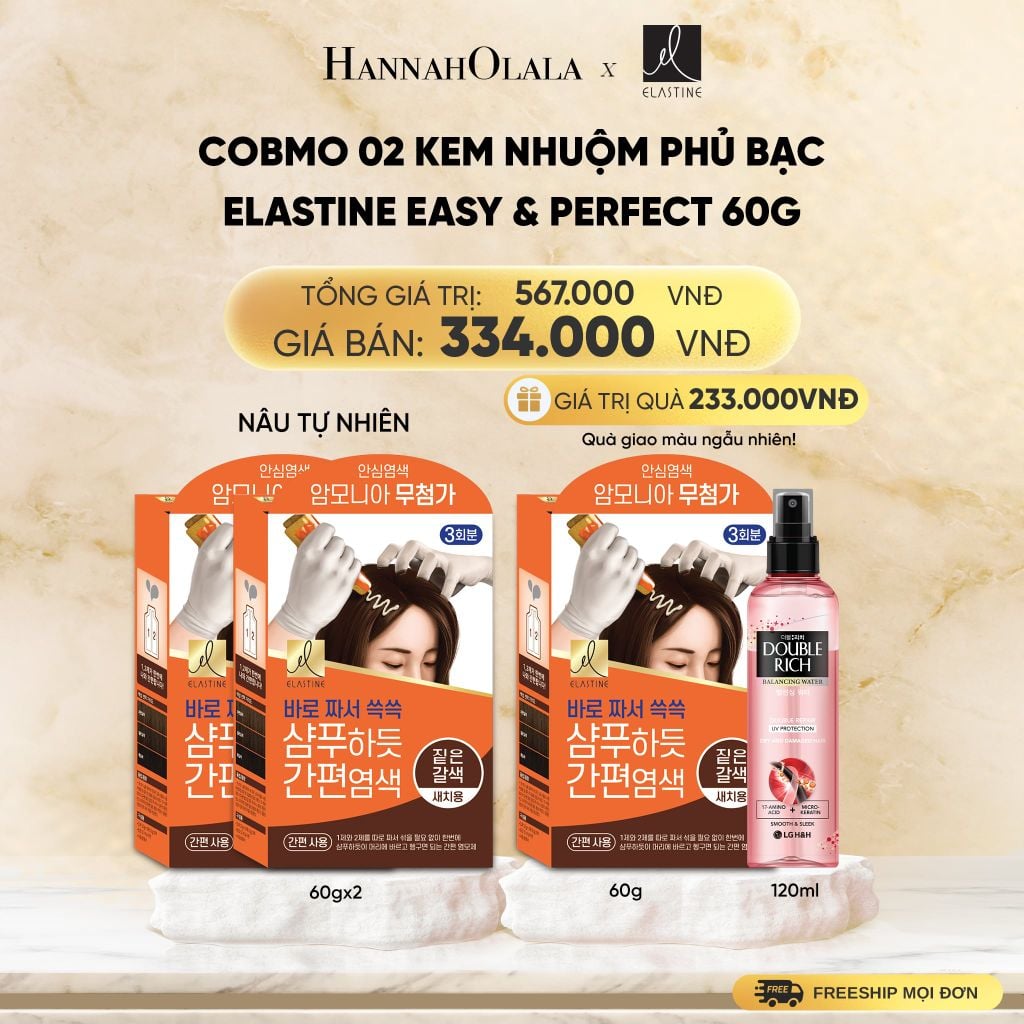  COBMO 02 KEM NHUỘM PHỦ BẠC ELASTINE EASY & PERFECT 60G - DEAL 18 