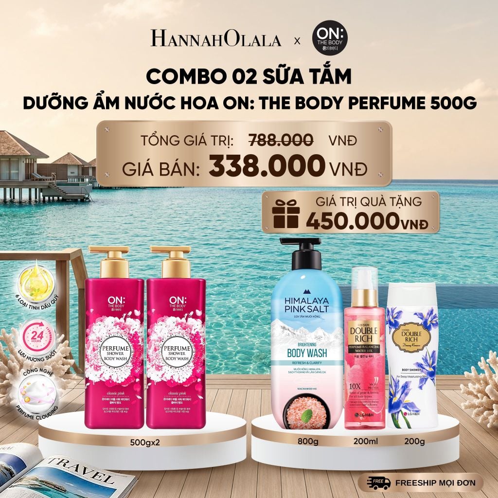  COMBO 02 SỮA TẮM DƯỠNG ẨM HƯƠNG NƯỚC HOA ON: THE BODY PERFUME 500G _ DEAL 29_ D697 