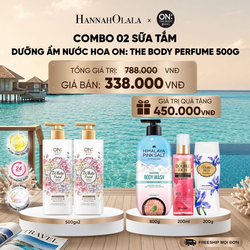  COMBO 02 SỮA TẮM DƯỠNG ẨM HƯƠNG NƯỚC HOA ON: THE BODY PERFUME 500G _ DEAL 29_ D697 