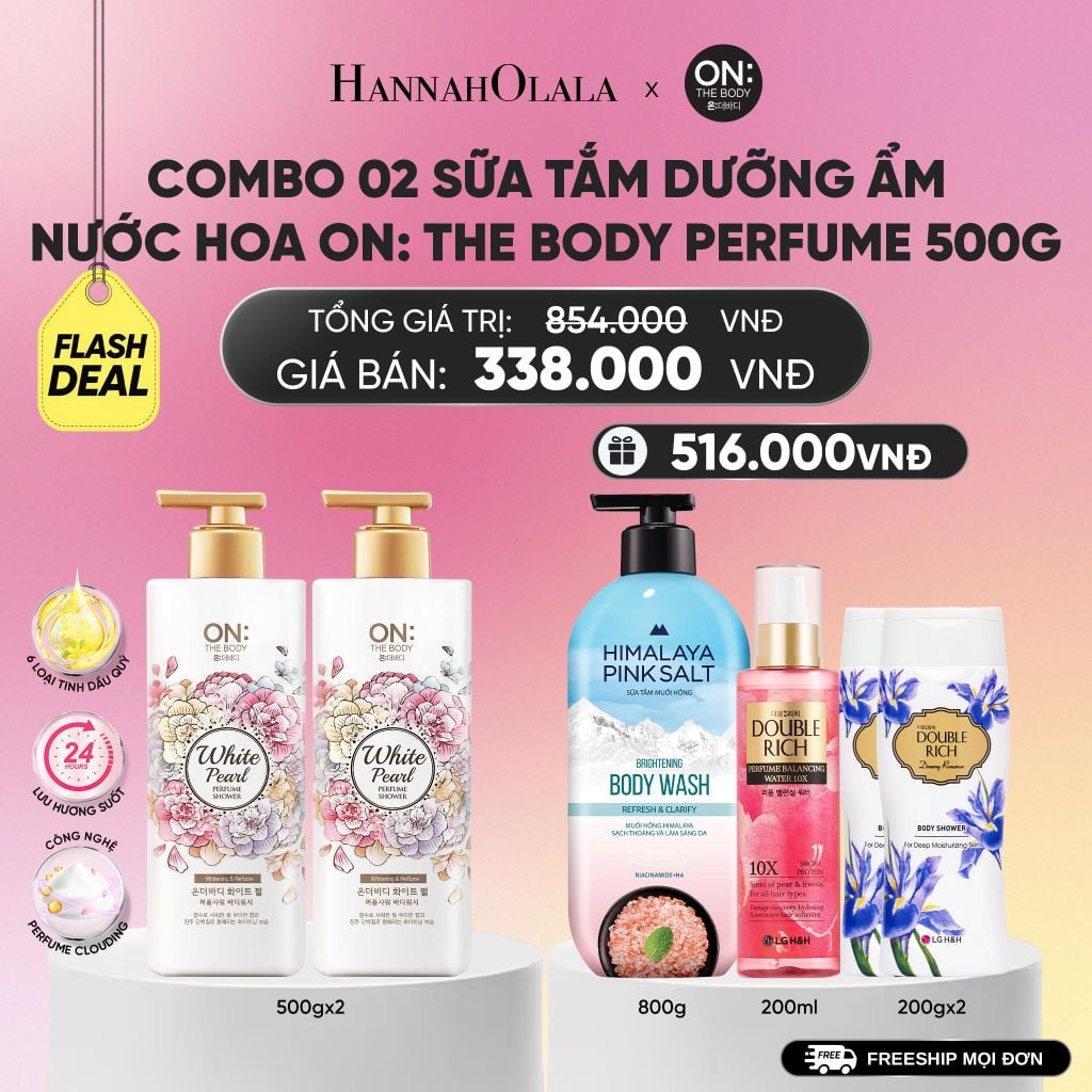  COMBO 02 SỮA TẮM DƯỠNG ẨM HƯƠNG NƯỚC HOA ON: THE BODY PERFUME 500G_A823 