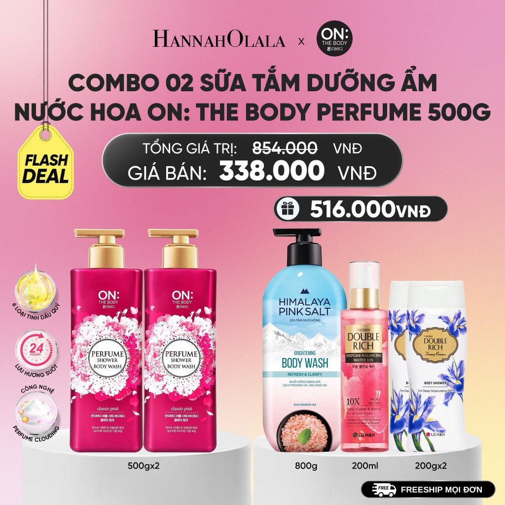  COMBO 02 SỮA TẮM DƯỠNG ẨM HƯƠNG NƯỚC HOA ON: THE BODY PERFUME 500G_A823 