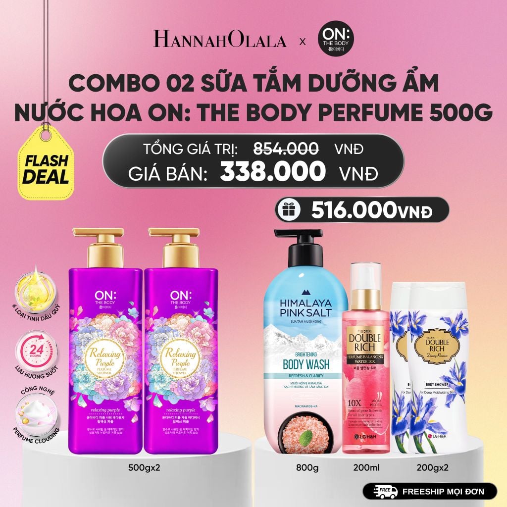  COMBO 02 SỮA TẮM DƯỠNG ẨM HƯƠNG NƯỚC HOA ON: THE BODY PERFUME 500G_A823 
