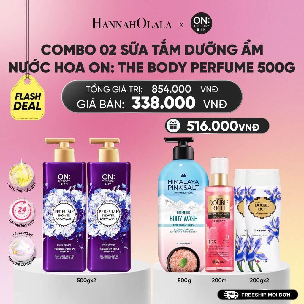  COMBO 02 SỮA TẮM DƯỠNG ẨM HƯƠNG NƯỚC HOA ON: THE BODY PERFUME 500G_A823 