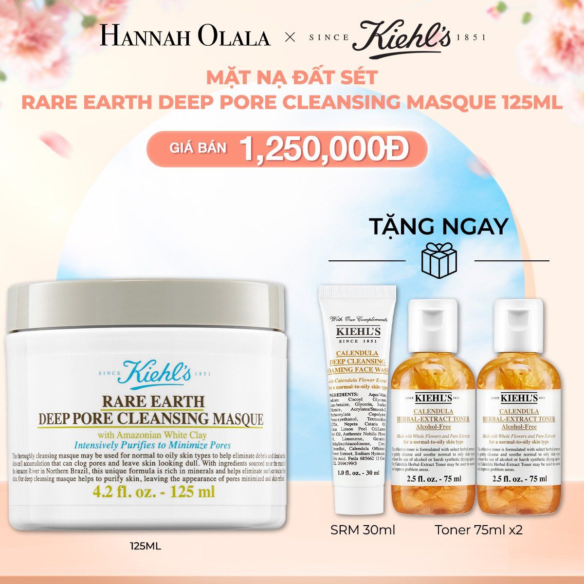  A387_DEAL 33: MẶT NẠ ĐẤT SÉT KIEHL'S RARE EARTH DEEP PORE CLEANSING MASQUE 125ML 