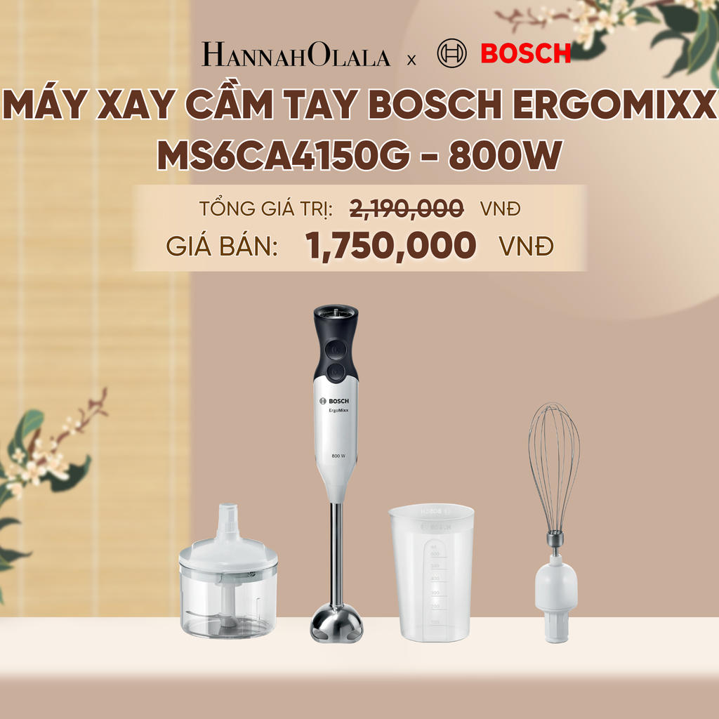  MÁY XAY CẦM TAY BOSCH ERGOMIXX MS6CA4150G - 800W - A1309 