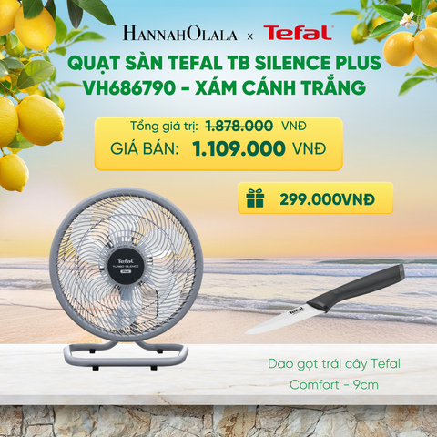  QUẠT SÀN TEFAL TB SILENCE PLUS VH686790 - XÁM CÁNH TRẮNG 