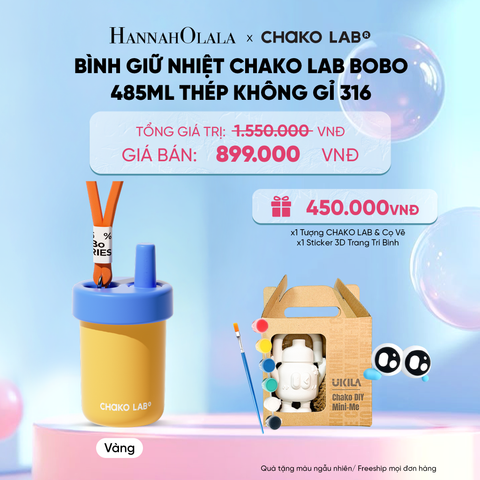  BÌNH GIỮ NHIỆT CHAKO LAB BOBO 485ML THÉP KHÔNG GỈ 316 