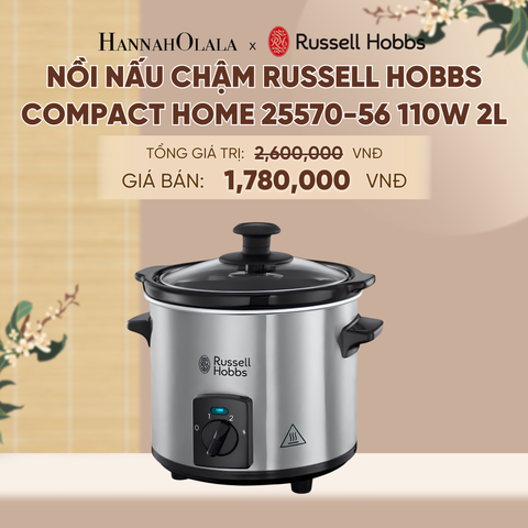  NỒI NẤU CHẬM RUSSELL HOBBS COMPACT HOME 25570-56 110W 2L MÀU THÉP KHÔNG GỈ - A2265 