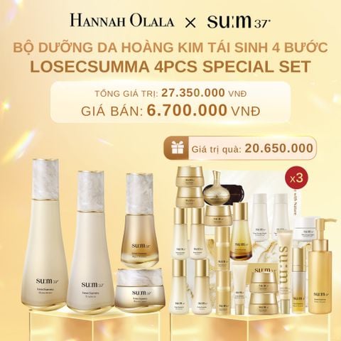  C639_DEAL 33: BỘ DƯỠNG DA HOÀNG KIM TÁI SINH 4 BƯỚC SU:M37 LOSECSUMMA 4PCS SPECIAL SET 