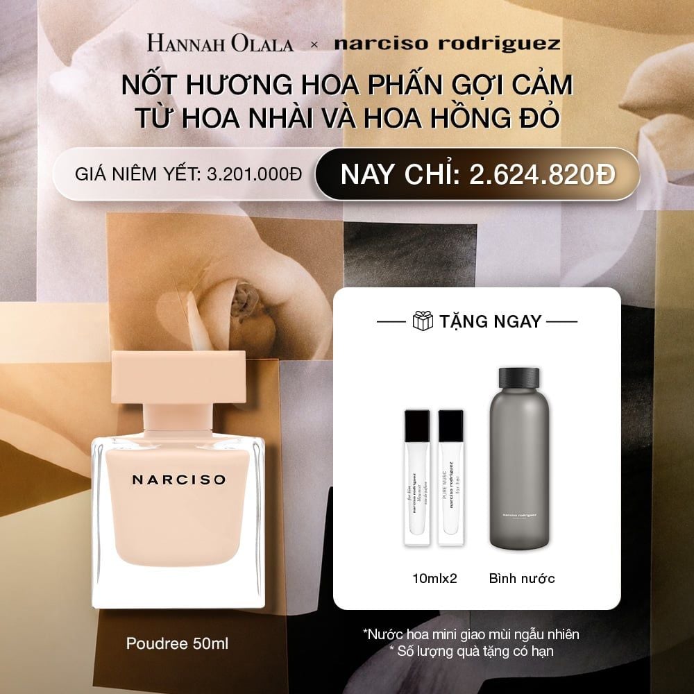  DEAL 11: NƯỚC HOA NỮ NARCISO RODRIGUEZ NARCISO EAU DE PARFUM POUDREE 50ML 