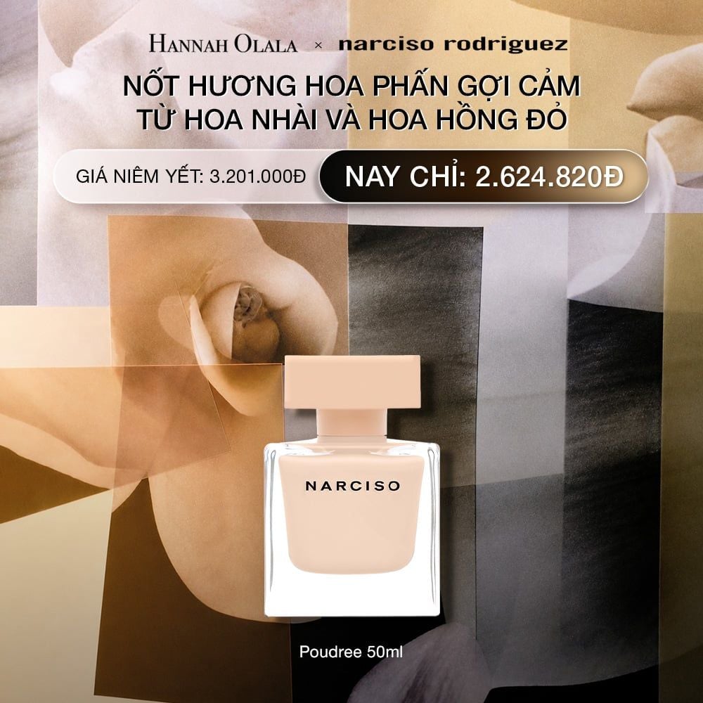  DEAL 11.1: NƯỚC HOA NỮ NARCISO RODRIGUEZ NARCISO EAU DE PARFUM POUDREE 50ML 