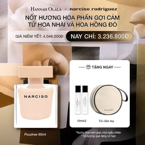  DEAL 12: NƯỚC HOA NỮ NARCISO RODRIGUEZ NARCISO EAU DE PARFUM POUDREE 90ML 