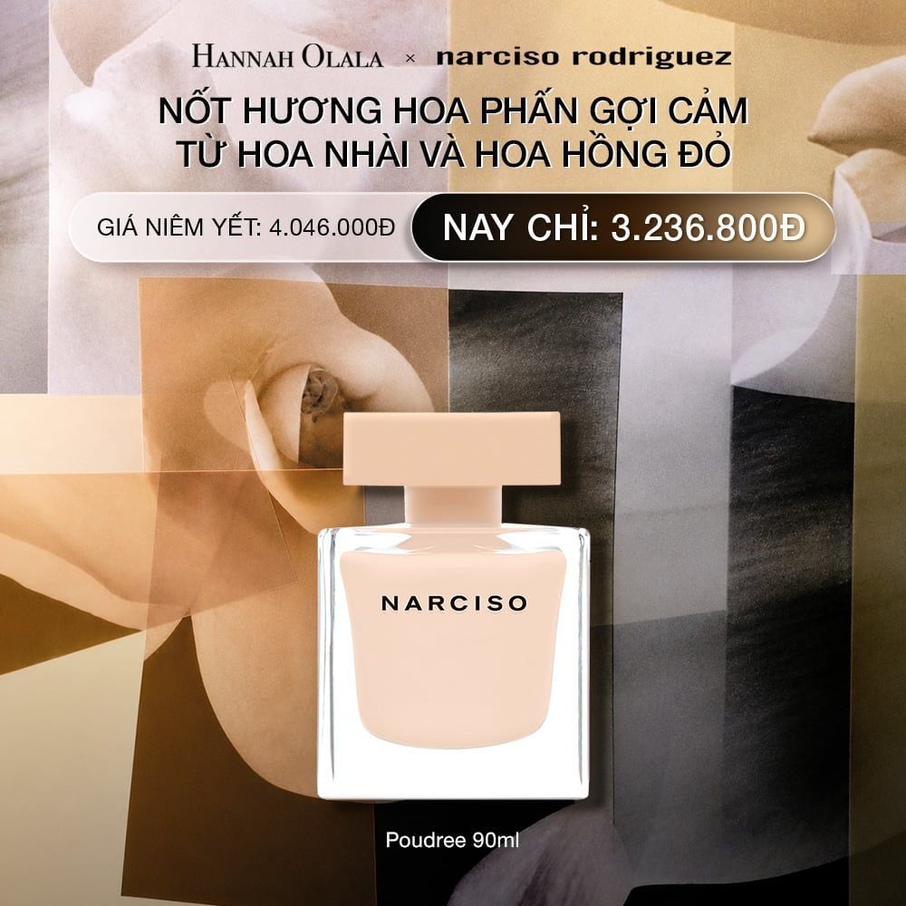  DEAL 12.1: NƯỚC HOA NỮ NARCISO RODRIGUEZ NARCISO EAU DE PARFUM POUDREE 90ML 