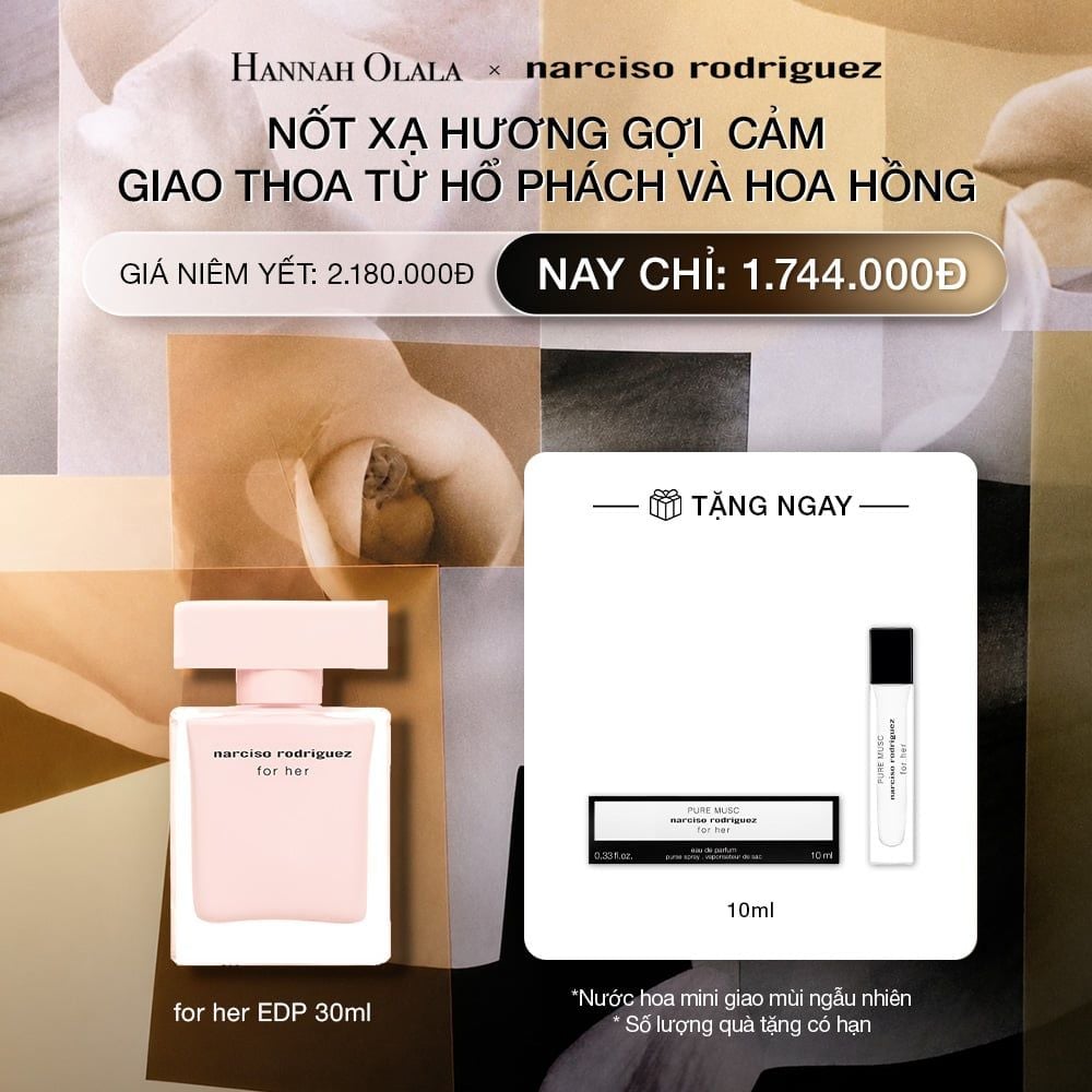  DEAL 1: NƯỚC HOA NỮ NARCISO RODRIGUEZ FOR HER EAU DE PARFUM 30ML 