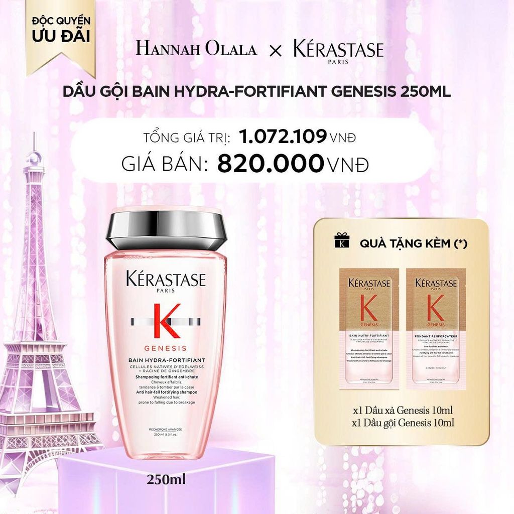  DEAL 8_BACKUP: DẦU GỘI BAIN HYDRA-FORTIFIANT GENESIS 250ML 