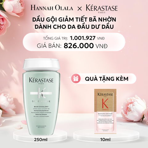  E1077: DEAL 9: DẦU GỘI GIẢM TIẾT BÃ NHỜN DÀNH CHO DA ĐẦU DƯ DẦU KÉRASTASE BAIN DIVALENT 250ML 
