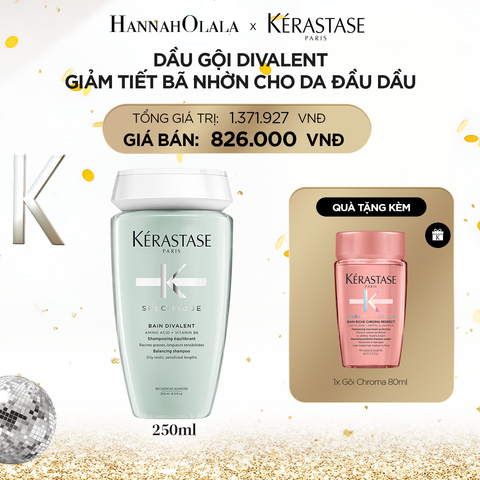  DEAL 8: DẦU GỘI GIẢM TIẾT BÃ NHỜN DÀNH CHO DA ĐẦU DƯ DẦU KÉRASTASE BAIN DIVALENT 250ML 