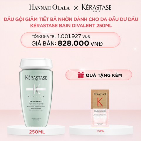  E818_DEAL 8: DẦU GỘI GIẢM TIẾT BÃ NHỜN DÀNH CHO DA ĐẦU DƯ DẦU KÉRASTASE BAIN DIVALENT 250ML 