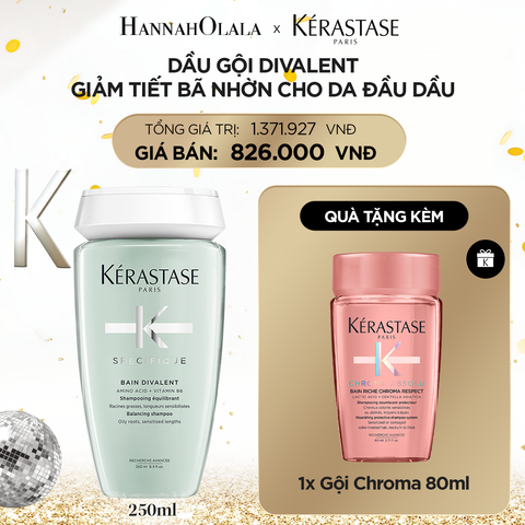  DEAL 8: DẦU GỘI GIẢM TIẾT BÃ NHỜN DÀNH CHO DA ĐẦU DƯ DẦU KÉRASTASE BAIN DIVALENT 250ML 