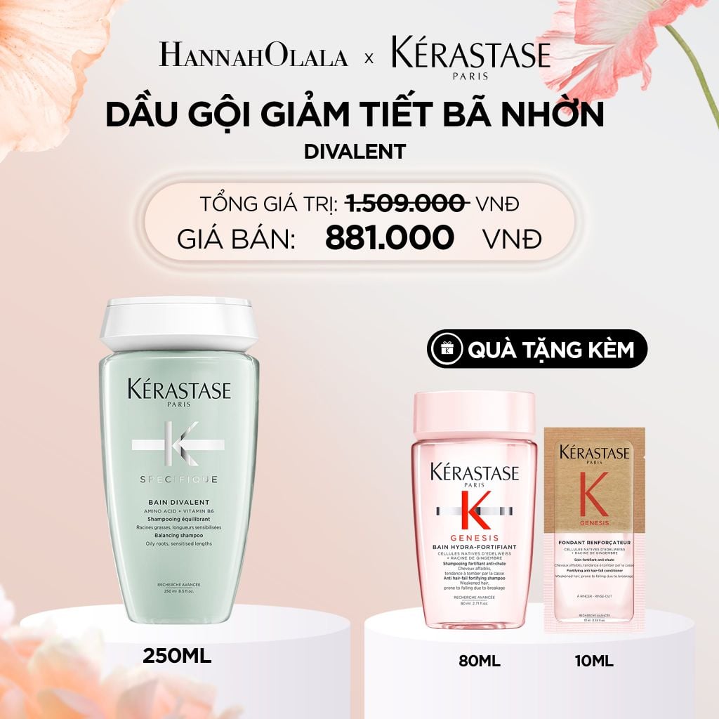  DEAL 9: DẦU GỘI GIẢM TIẾT BÃ NHỜN DÀNH CHO DA ĐẦU DƯ DẦU KÉRASTASE BAIN DIVALENT 250ML 